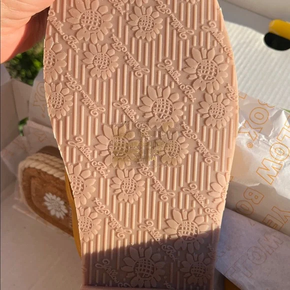 Yellow Box Mustard Yellow Knotted Espadrille Slide Sandals - Picture 7 of 8